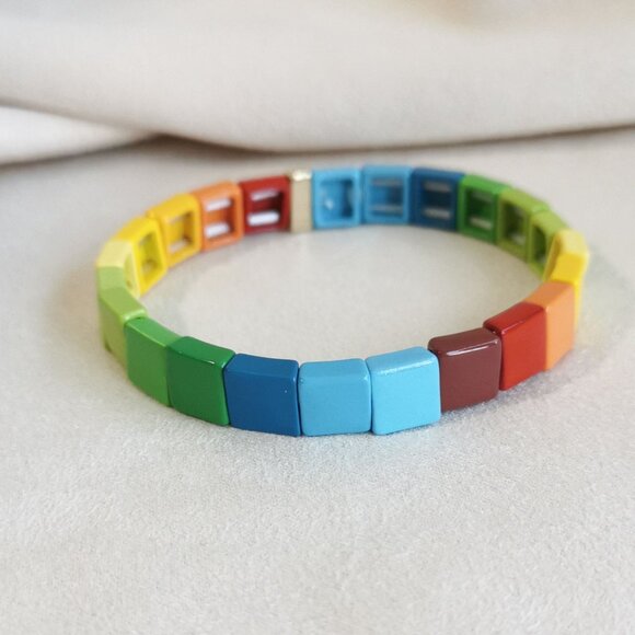 🍓 Roxanne Assoulin Somewhere Over The Brite Side Gold Colorful Men'S Bracelets - Picture 1 of 3